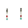 Exclusive earrings &quot;Romania&quot; Amazonite, mother-of-pearl, coral puck