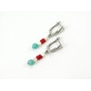 Exclusive earrings &quot;Romania&quot; Amazonite, mother-of-pearl, coral puck