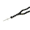 Rosary for prayer Obsidian, silver