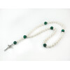 Rosary for prayer Malachite, Pearls