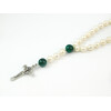 Rosary for prayer Malachite, Pearls