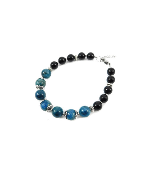 Exclusive bracelet "Roksolana" Apatite, 10 mm, Agate, 8 mm