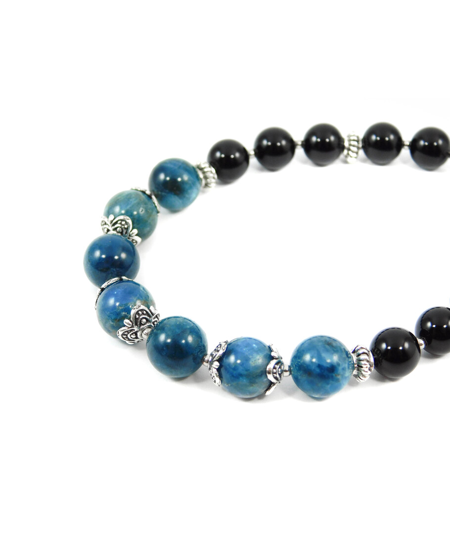 Exclusive bracelet "Roksolana" Apatite, 10 mm, Agate, 8 mm