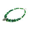 Exclusive necklace &quot;Philis&quot; Chrysoprase, barrel, Agate chips