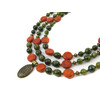 Exclusive necklace &quot;Khatiche 2&quot; Jadeite, coral sponge coin, 3-row