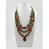 Exclusive necklace &quot;Khatiche 2&quot; Jadeite, coral sponge coin, 3-row