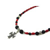 Exclusive necklace &quot;Red and black&quot; Lava, Coral fig