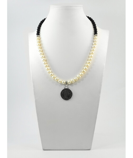 Exclusive necklace "Princess Victoria" Shungite, Pearls