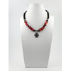 Exclusive necklace &quot;Red and black&quot; shungite, Coral galtovka