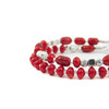 Exclusive bracelet &quot;Lisbon&quot; Coral rice rondel, 2 rows