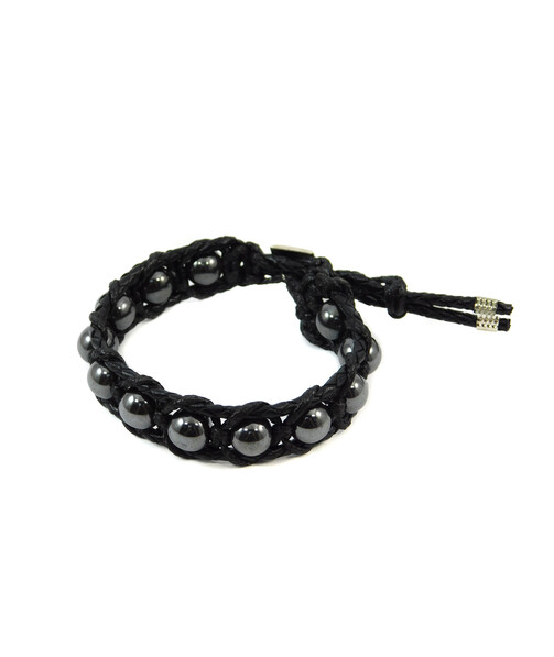 Exclusive leather bracelet "Arrest" Hematite