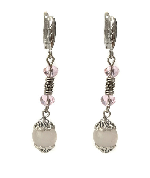 Exclusive earrings Rose quartz facet