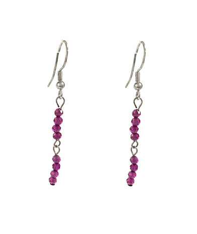 Ruby (synthetic) earrings, silver clasp