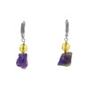 Exclusive earrings &quot;Amethyst mountain&quot; Amethyst galtovka, Rutile quartz