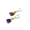 Exclusive earrings &quot;Amethyst mountain&quot; Amethyst galtovka, Rutile quartz