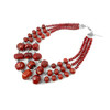 Exclusive necklace &quot;Ksenia&quot; Coral 3 rows