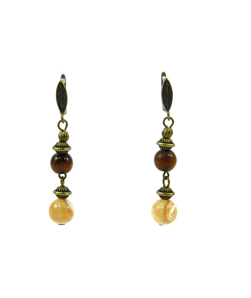 Exclusive earrings "Azura" Coral, Mother of pearl