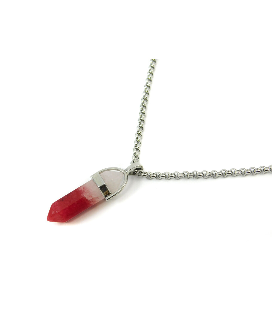 Exclusive pendant "Ambre" Quartz crystal red