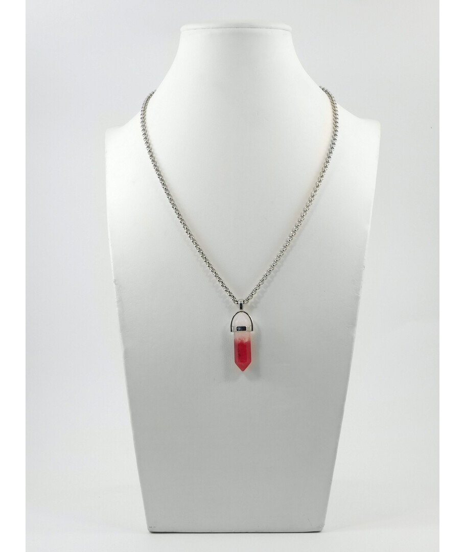 Exclusive pendant "Ambre" Quartz crystal red