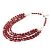 Exclusive necklace &quot;Lisbon&quot; Coral rice, rondel, 5 rows