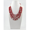 Exclusive necklace &quot;Lisbon&quot; Coral rice, rondel, 5 rows