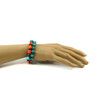 Exclusive bracelet &quot;Princess Anna&quot; Coral puck, Turquoise cube, 2-row