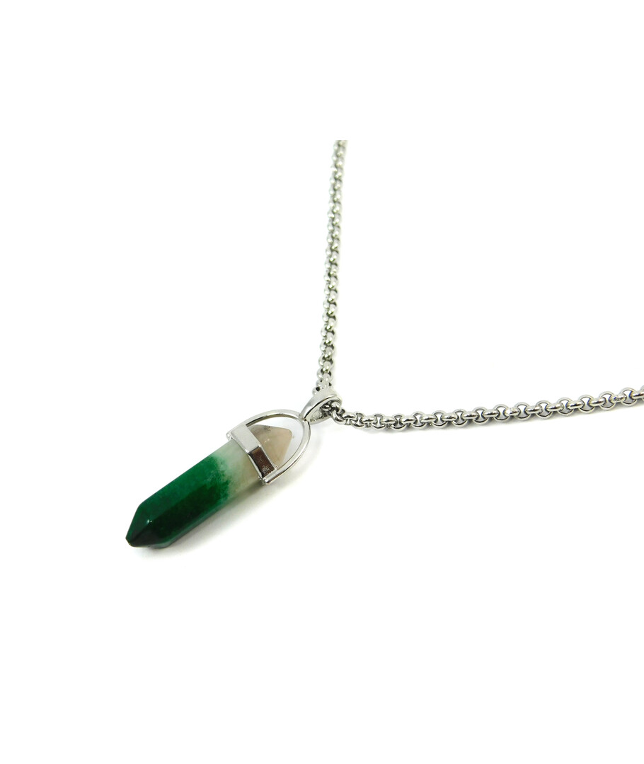 Exclusive pendant "Ambre" Quartz crystal green