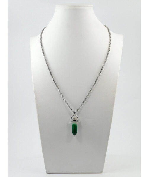 Exclusive pendant "Ambre" Quartz crystal green