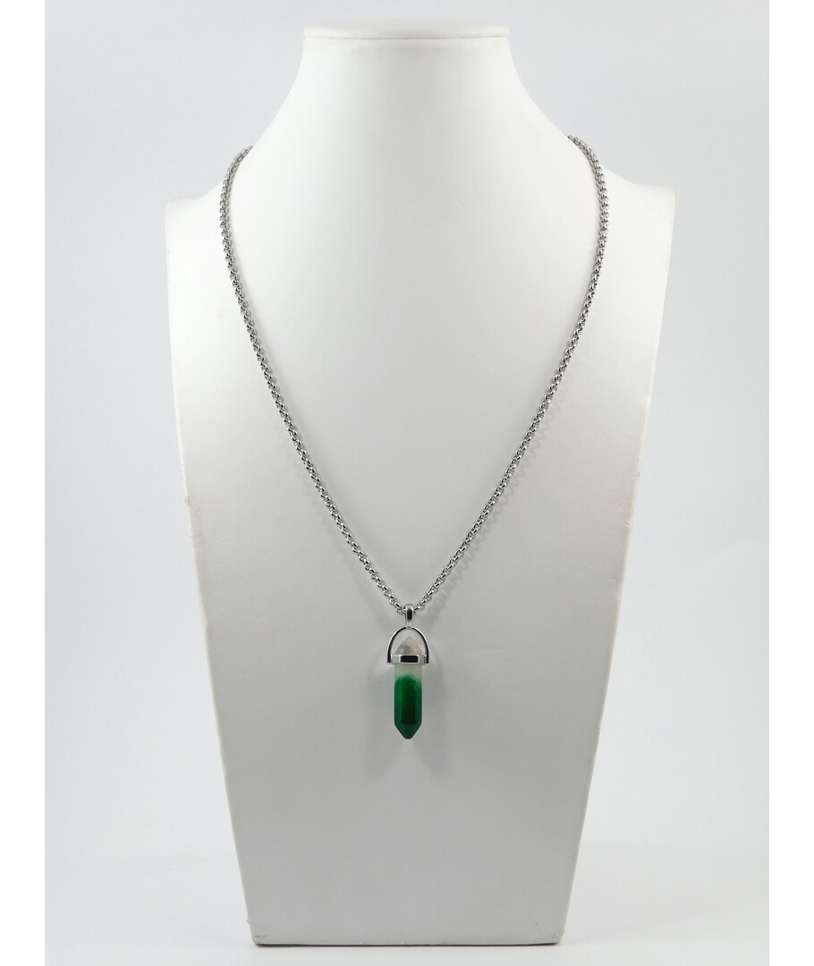 Exclusive pendant "Ambre" Quartz crystal green