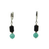 Exclusive earrings &quot;Seaside&quot; Lava barrel, Amazonite