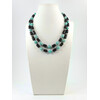 Exclusive necklace &quot;Seaside&quot; Lava barrel, Amazonite, 2-row