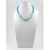 Exclusive necklace &quot;Simba&quot; Aquamarine needles, shells Scafarki washer