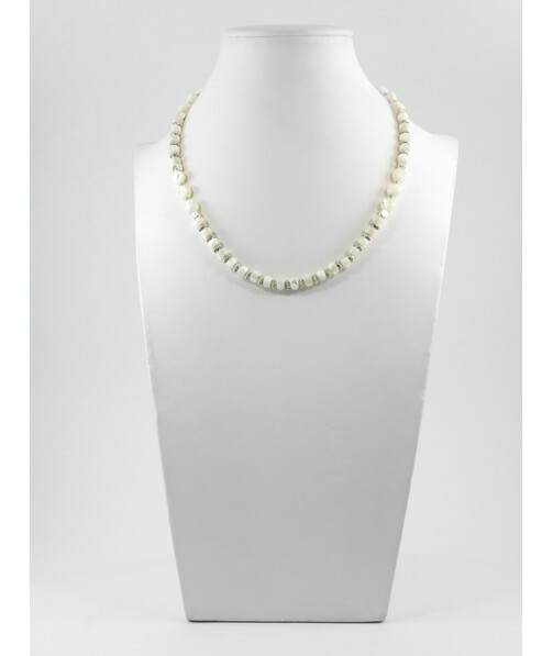 Exclusive necklace "Jessica" Mother-of-pearl rondel, galotvka