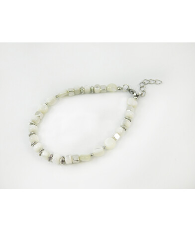 Exclusive bracelet "Jessica" Mother-of-pearl rondel, galovka