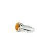 Orange quartz ring, silver