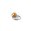 Orange quartz ring, silver