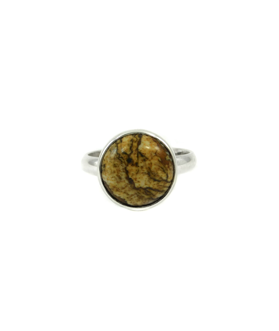 Silver jasper ring