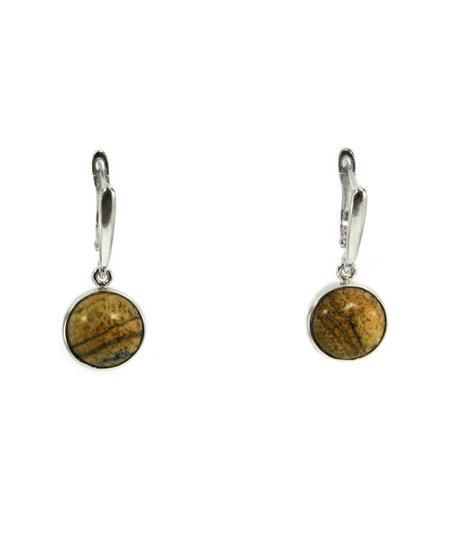 Jasper earrings, silver