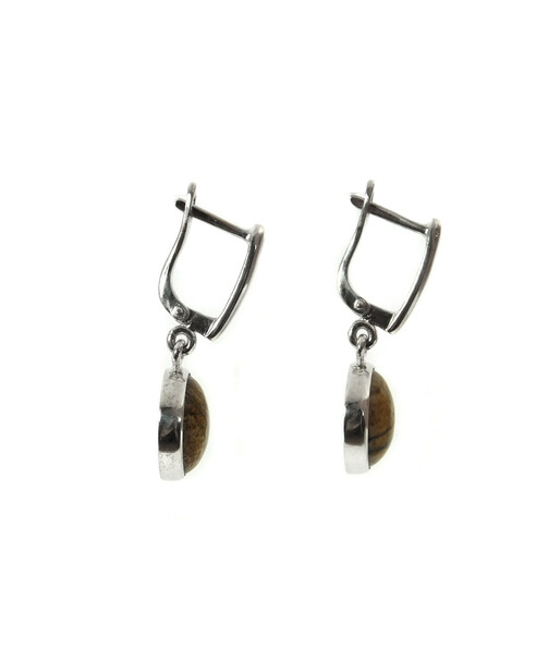 Jasper earrings, silver