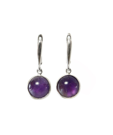 Amethyst earrings, silver