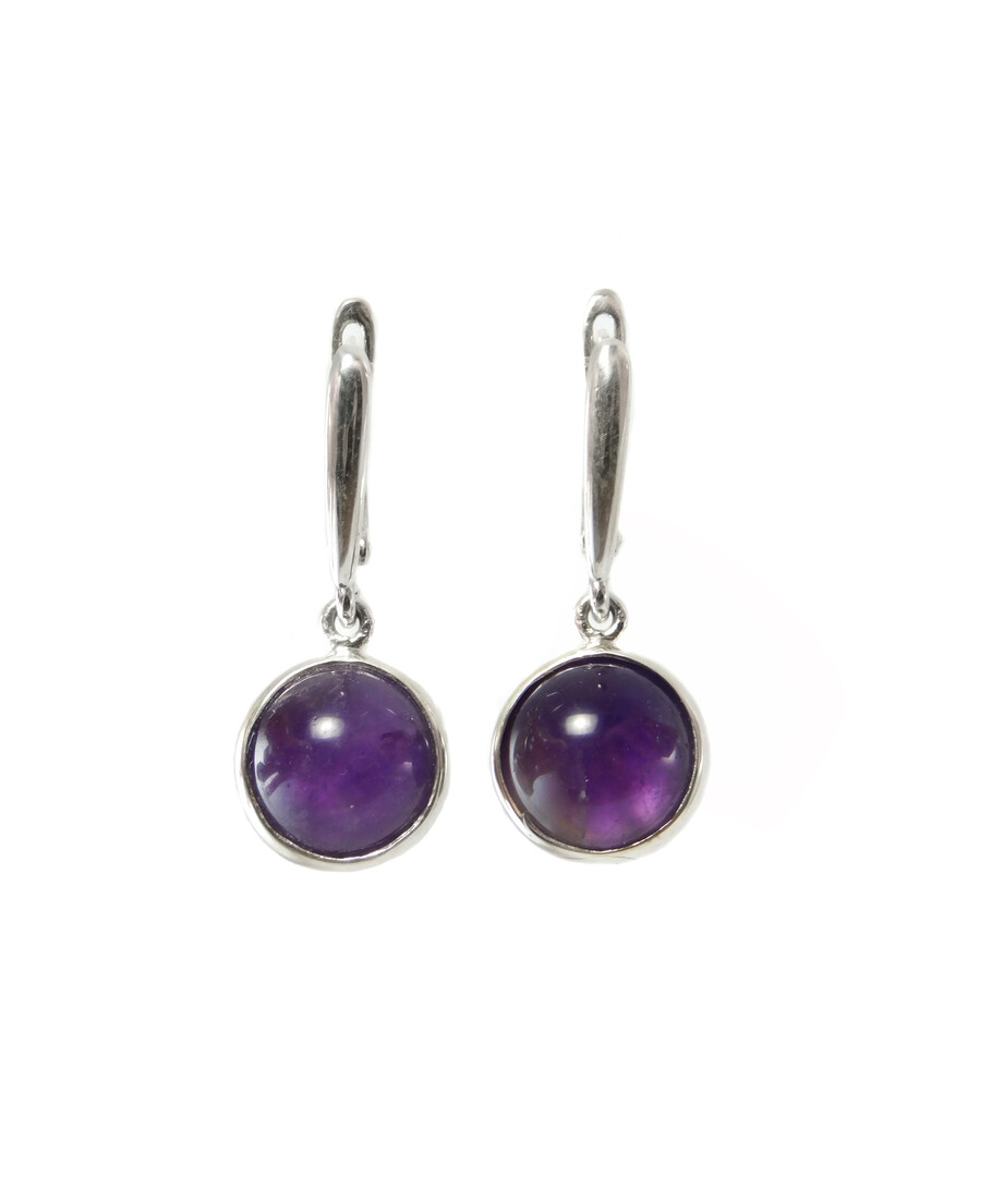 Amethyst earrings, silver