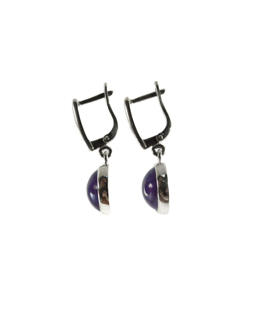 Amethyst earrings, silver