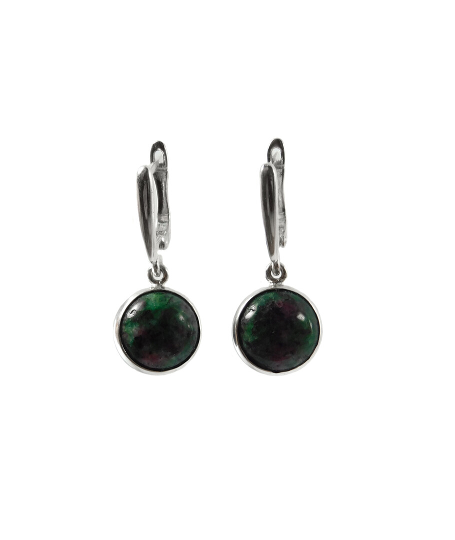 Zoisite earrings, silver