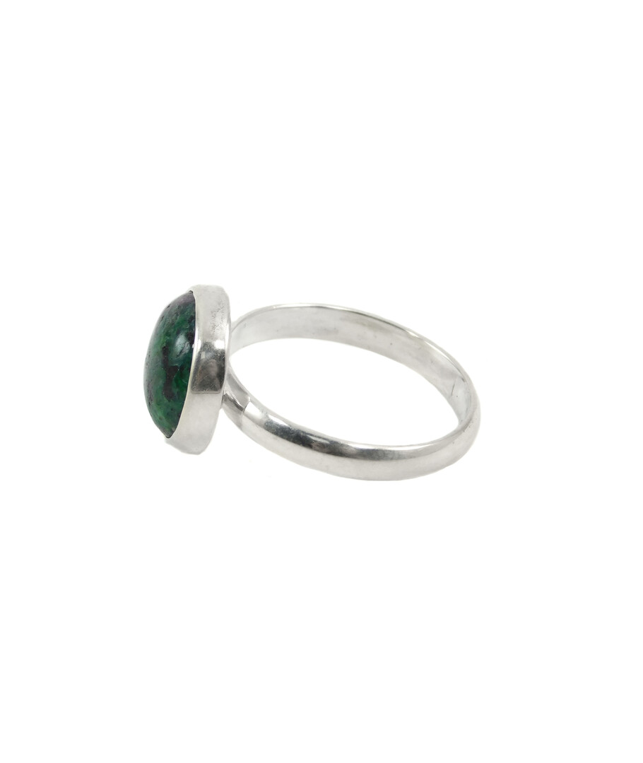 Zoisite ring, silver