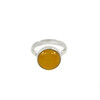 Yellow quartz ring, silver