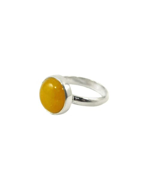 Yellow quartz ring, silver