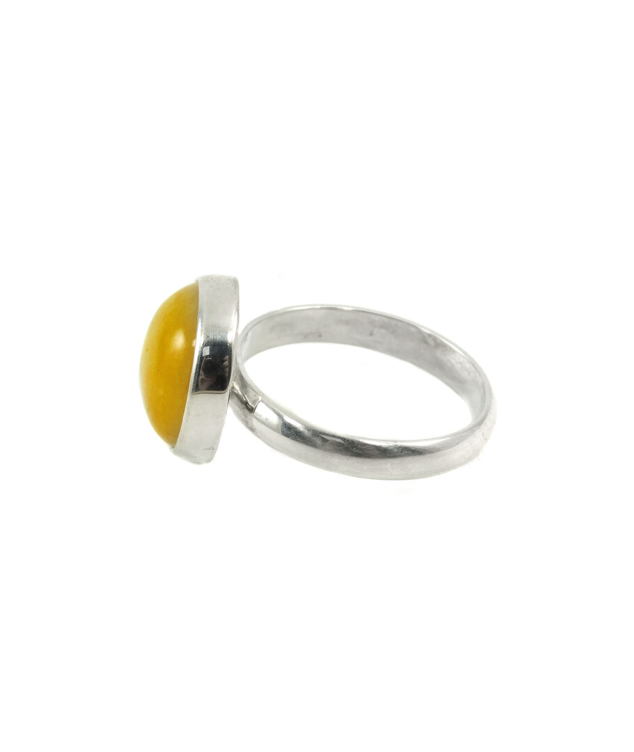 Yellow quartz ring, silver