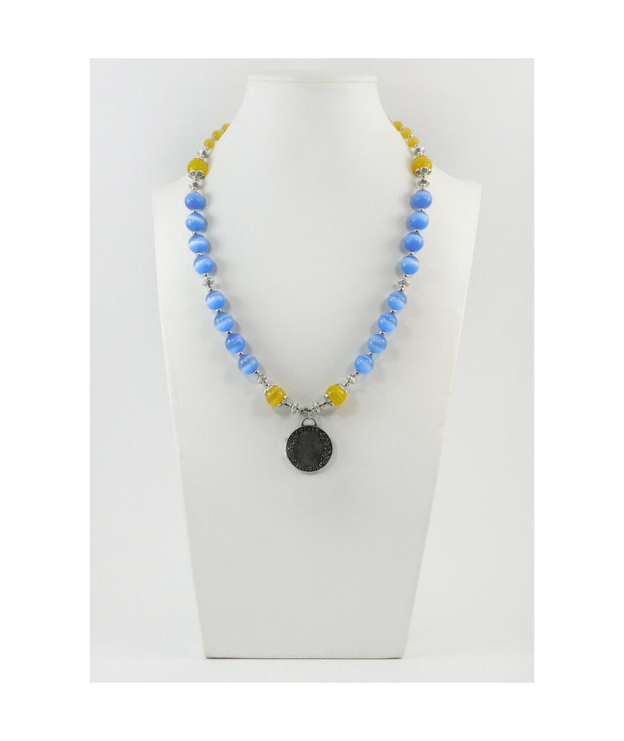 Exclusive necklace "Cornflower" Cat's eye