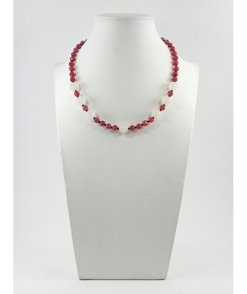 Exclusive necklace "Currant" Quartz facet, Rose quartz facet