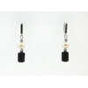 Exclusive earrings &quot;Venice&quot; Pearls, lava barrel